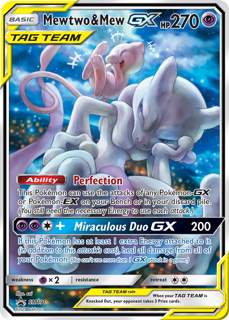 Mewtwo & Mew GX (SM191) [Sun & Moon: Black Star Promos] | Dumpster Cat Games