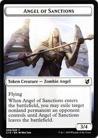 Angel of Sanctions // Horror Double-sided Token [Commander 2019 Tokens] | Dumpster Cat Games