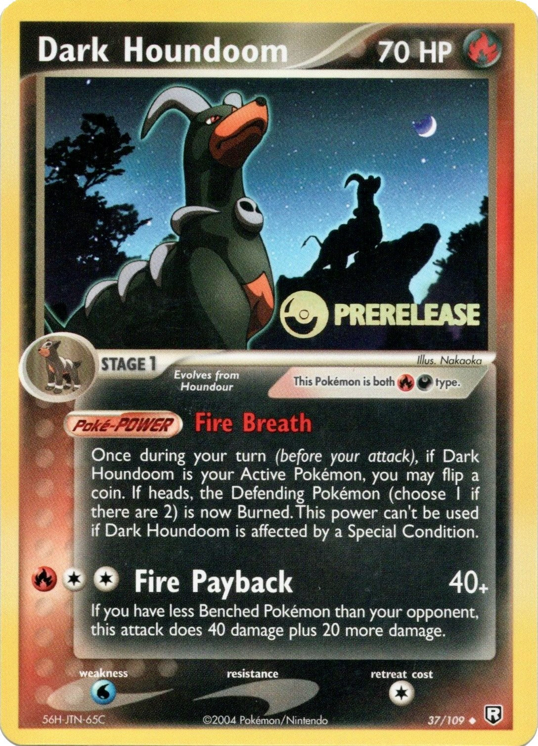 Dark Houndoom (37/109) (Prerelease Promo) [EX: Team Rocket Returns] | Dumpster Cat Games