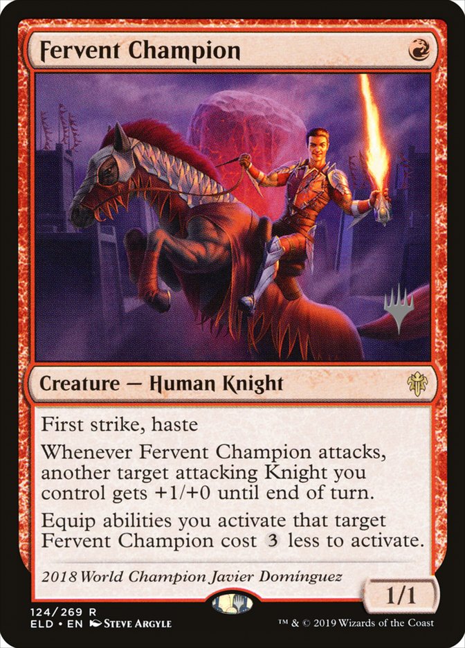 Fervent Champion (Promo Pack) [Throne of Eldraine Promos] | Dumpster Cat Games