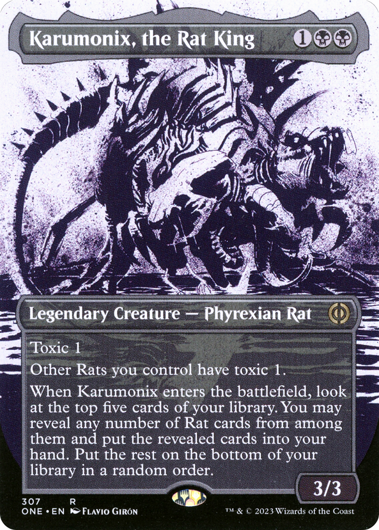 Karumonix, the Rat King (Borderless Ichor) [Phyrexia: All Will Be One] | Dumpster Cat Games