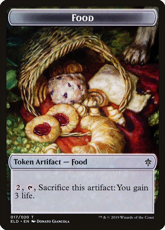 Food (017/020) [Throne of Eldraine Tokens] | Dumpster Cat Games