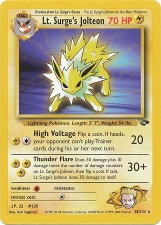 Lt. Surge's Jolteon (28/132) [Gym Challenge Unlimited] | Dumpster Cat Games