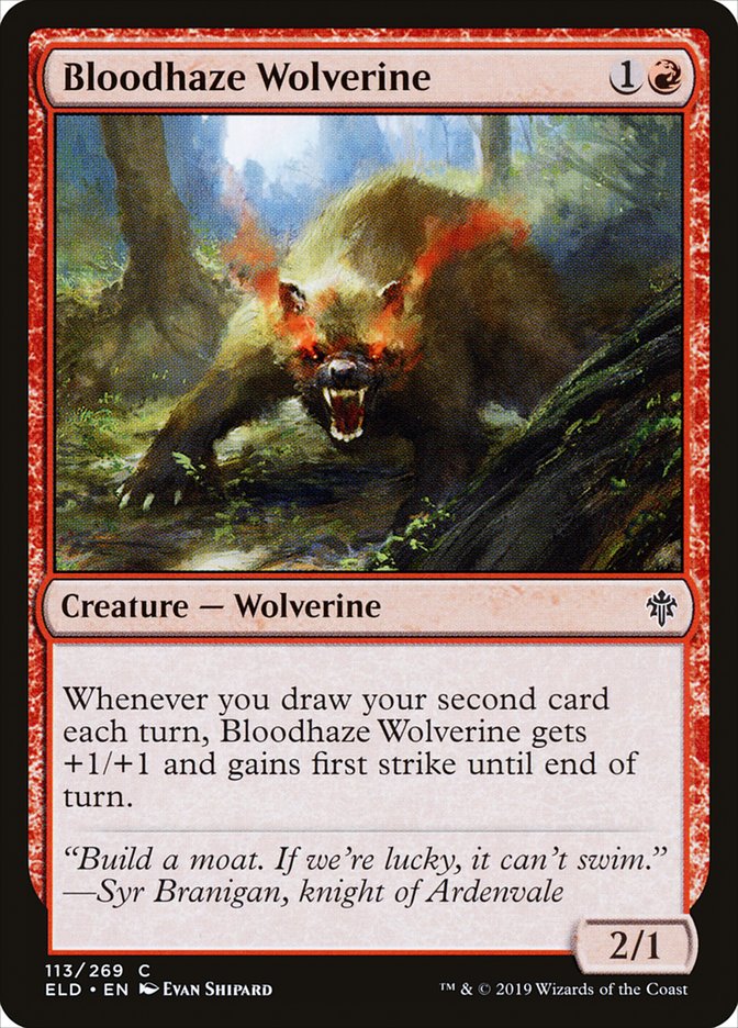 Bloodhaze Wolverine [Throne of Eldraine] | Dumpster Cat Games