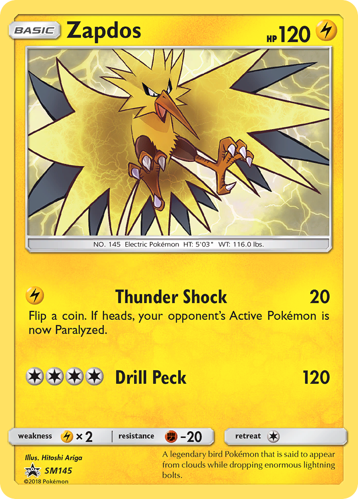 Zapdos (SM145) [Sun & Moon: Black Star Promos] | Dumpster Cat Games