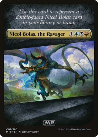 Checklist Card - Core Set 2019 (Nicol Bolas, the Ravager) [Core Set 2019 Tokens] | Dumpster Cat Games