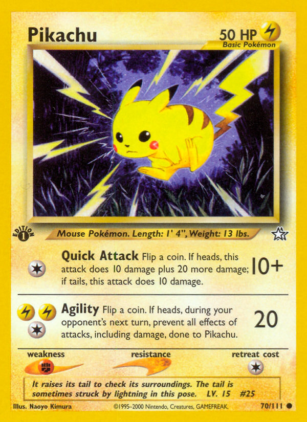 Pikachu (70/111) [Neo Genesis 1st Edition] | Dumpster Cat Games