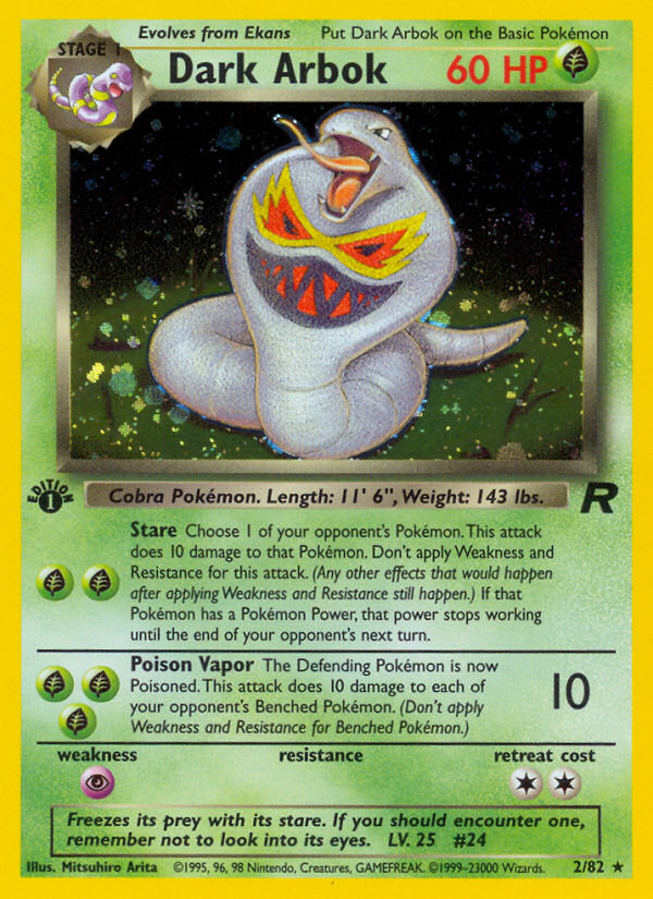 Dark Arbok (2/82) [Team Rocket 1st Edition] | Dumpster Cat Games