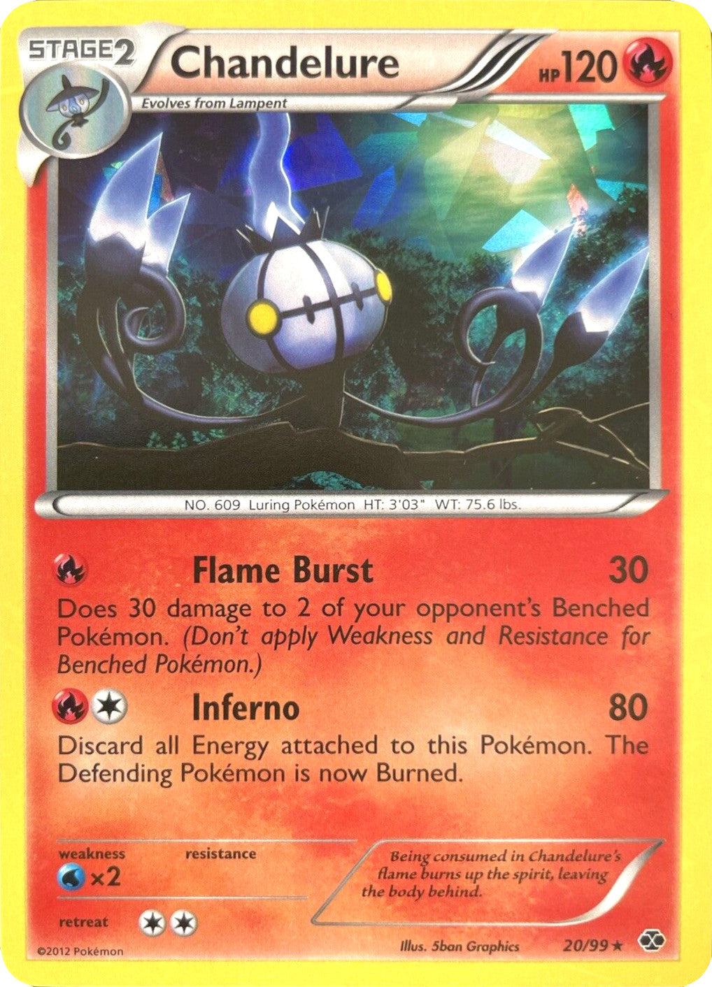 Chandelure (20/99) (Cracked Ice Holo) [Black & White: Next Destinies] | Dumpster Cat Games