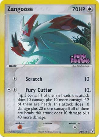 Zangoose (34/110) (Stamped) [EX: Holon Phantoms] | Dumpster Cat Games