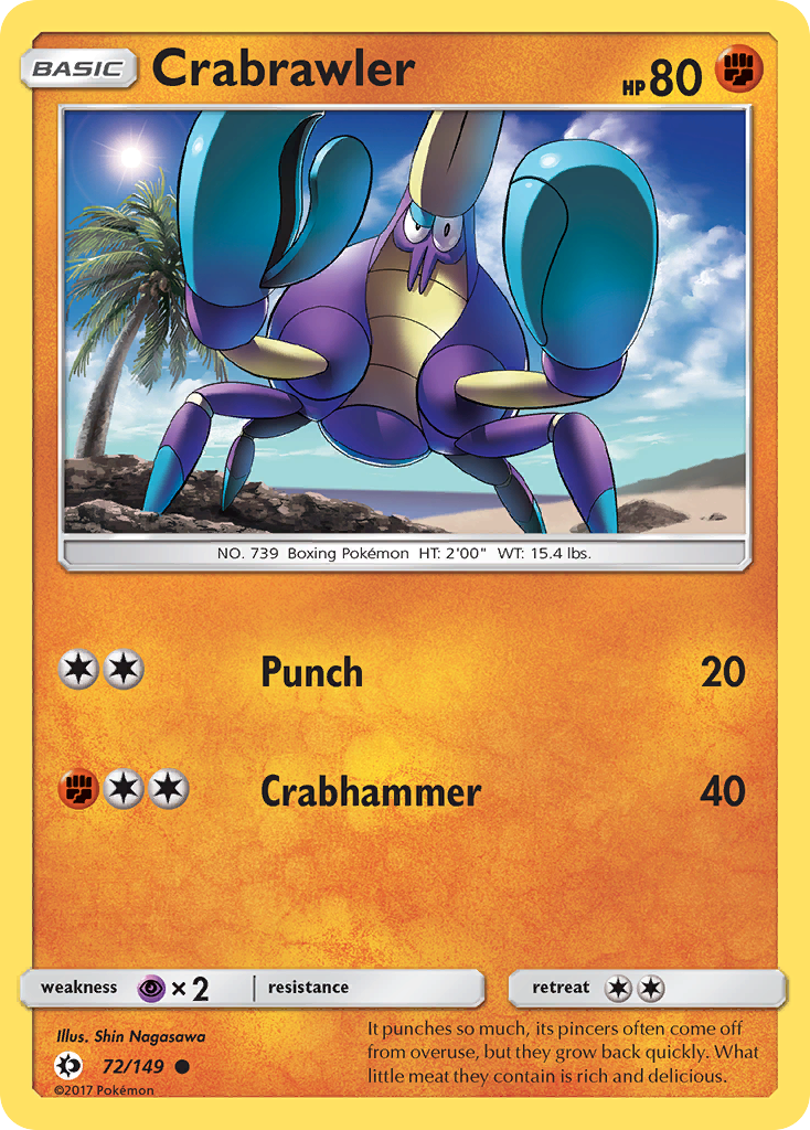 Crabrawler (72/149) [Sun & Moon: Base Set] | Dumpster Cat Games