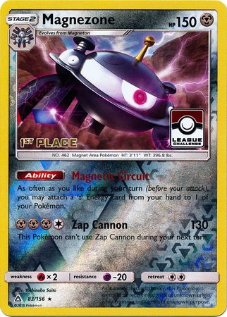 Magnezone (83/156) (League Promo 1st Place) [Sun & Moon: Ultra Prism] | Dumpster Cat Games