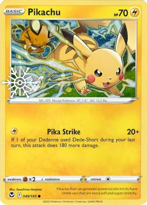 Pikachu (049/195) (Holiday Calendar) [Sword & Shield: Silver Tempest] | Dumpster Cat Games