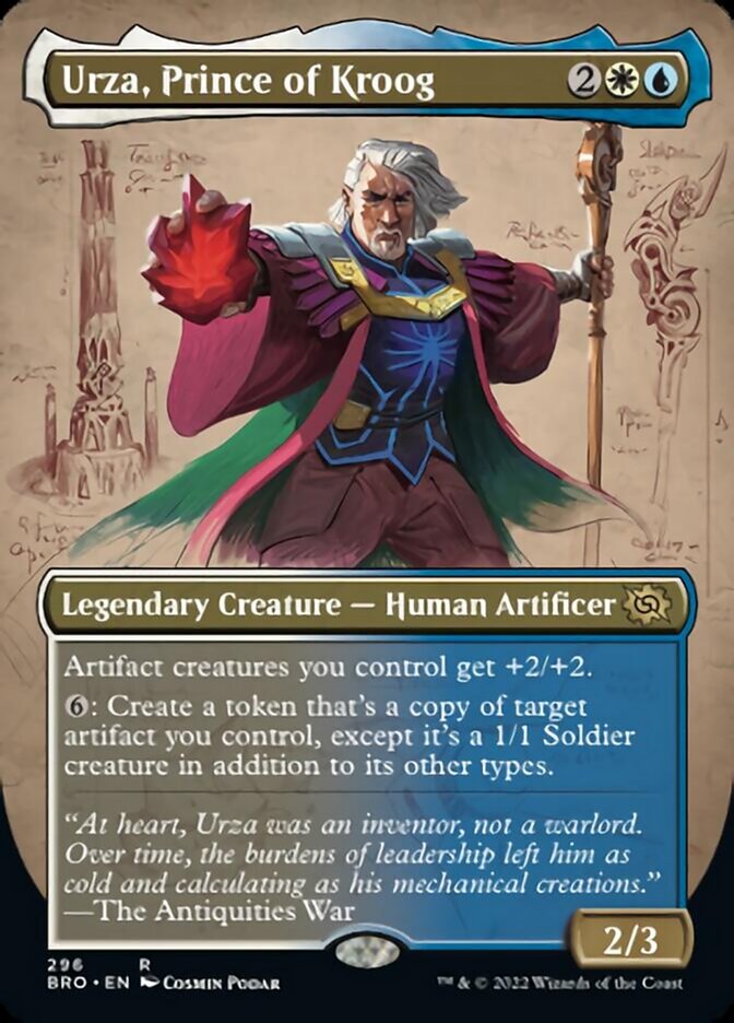 Urza, Prince of Kroog (Borderless Alternate Art) [The Brothers' War] | Dumpster Cat Games