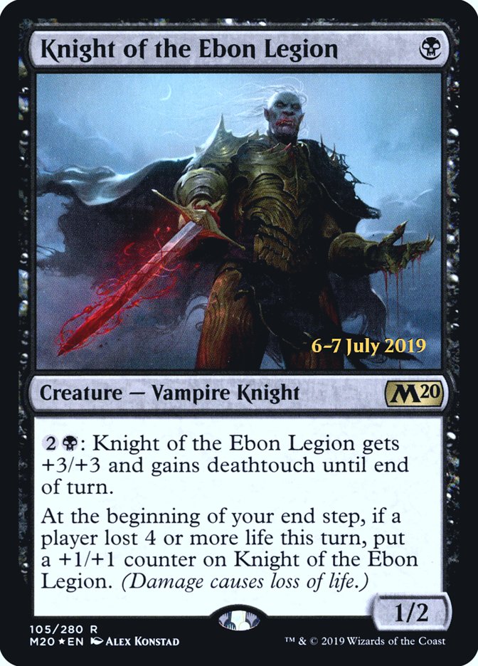 Knight of the Ebon Legion  [Core Set 2020 Prerelease Promos] | Dumpster Cat Games