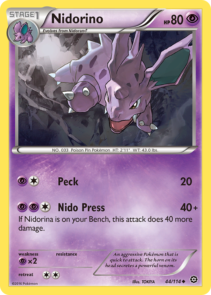 Nidorino (44/114) [XY: Steam Siege] | Dumpster Cat Games