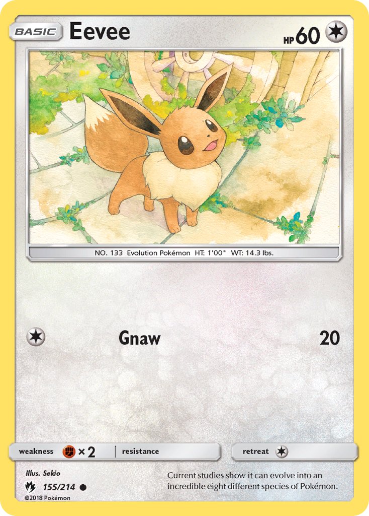 Eevee (155/214) (Let's Play, Eevee Cracked Ice Holo) (Theme Deck Exclusives) [Sun & Moon: Lost Thunder] | Dumpster Cat Games