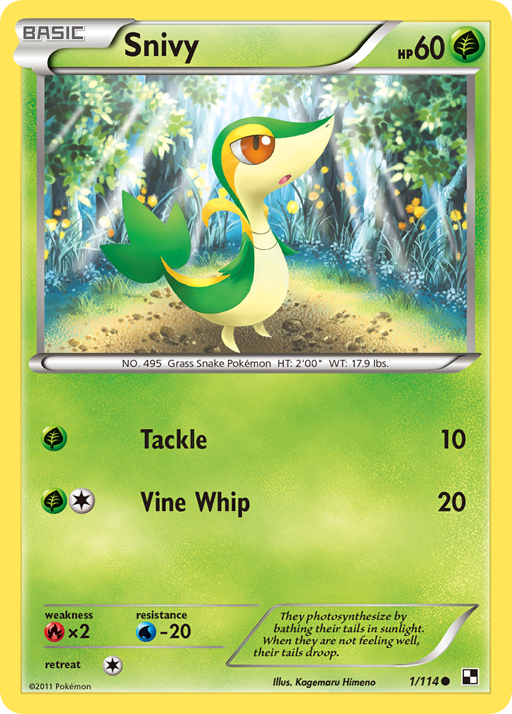 Snivy (1/114) (Cosmos Holo) [Black & White: Base Set] | Dumpster Cat Games