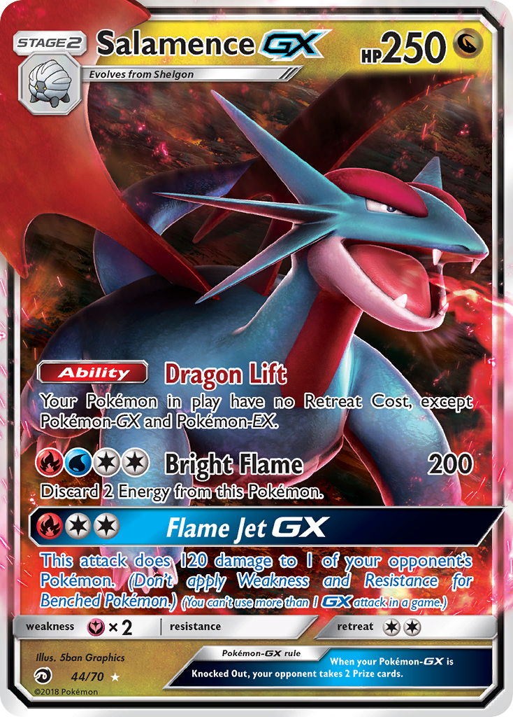 Salamence GX (44/70) [Sun & Moon: Dragon Majesty] | Dumpster Cat Games