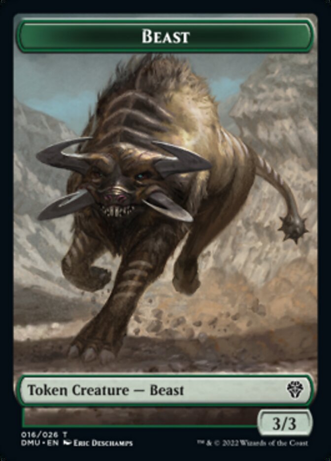 Kavu // Beast Double-sided Token [Dominaria United Commander Tokens] | Dumpster Cat Games