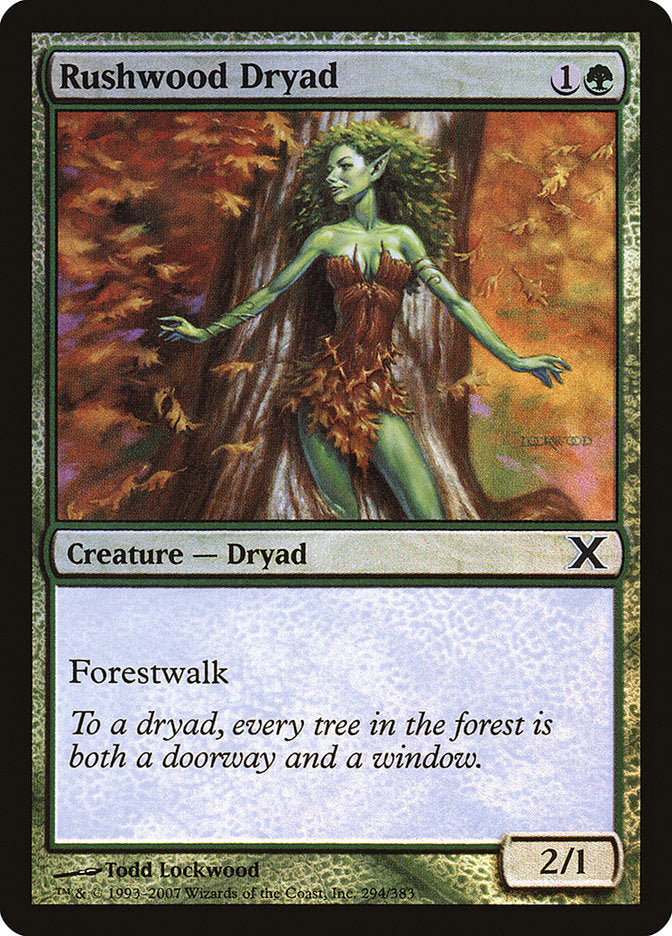 Rushwood Dryad (Premium Foil) [Tenth Edition] | Dumpster Cat Games