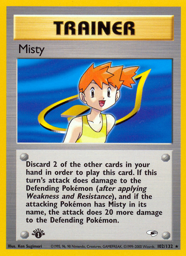 Misty (102/132) [Gym Heroes 1st Edition] | Dumpster Cat Games