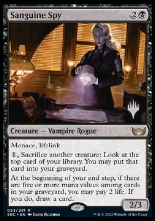 Sanguine Spy (Promo Pack) [Streets of New Capenna Promos] | Dumpster Cat Games