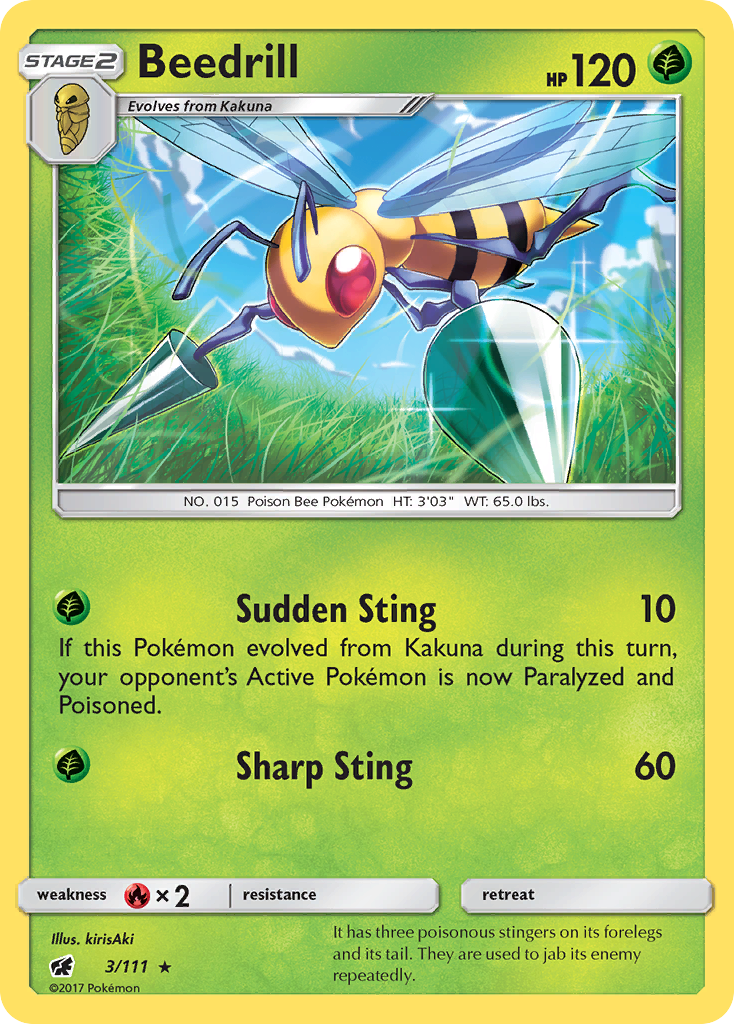 Beedrill (3/111) [Sun & Moon: Crimson Invasion] | Dumpster Cat Games