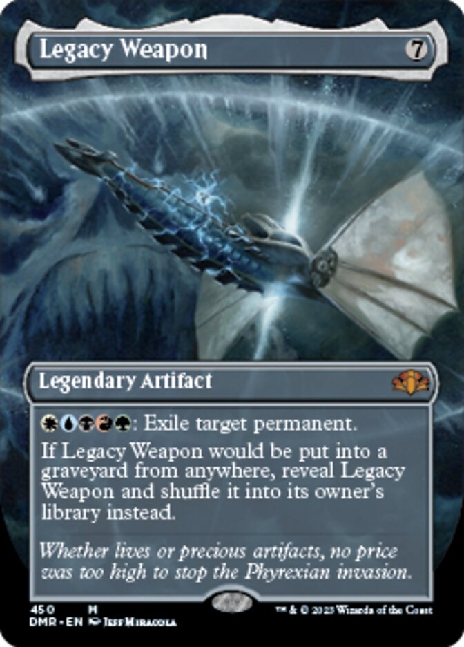 Legacy Weapon (Borderless Alternate Art) [Dominaria Remastered] | Dumpster Cat Games