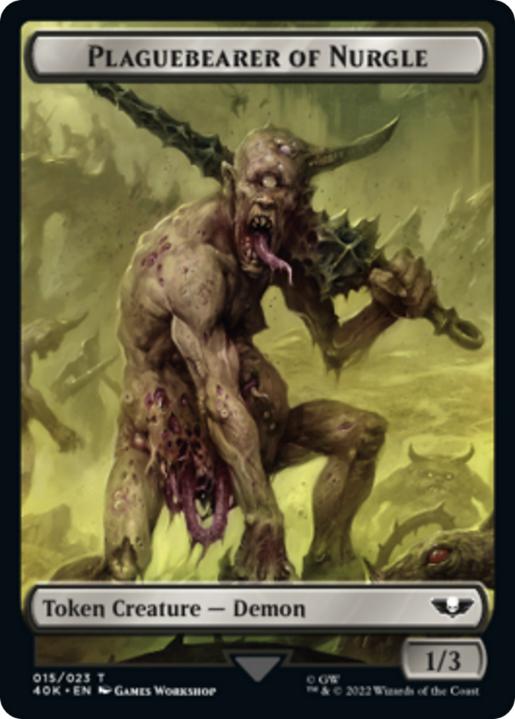 Spawn // Plaguebearer of Nurgle (Surge Foil) [Universes Beyond: Warhammer 40,000 Tokens] | Dumpster Cat Games