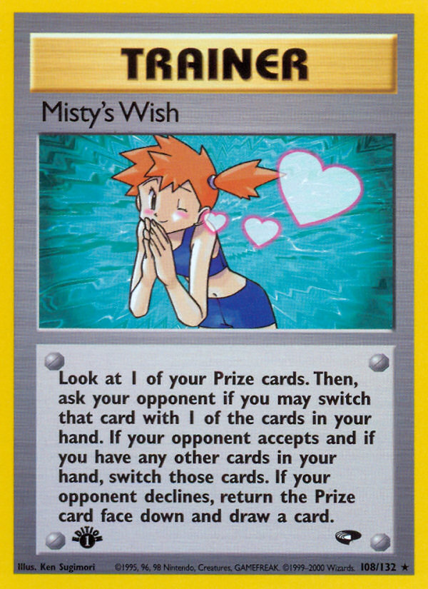 Misty's Wish (108/132) [Gym Challenge 1st Edition] | Dumpster Cat Games