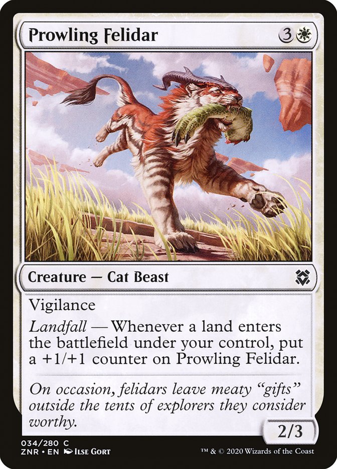 Prowling Felidar [Zendikar Rising] | Dumpster Cat Games