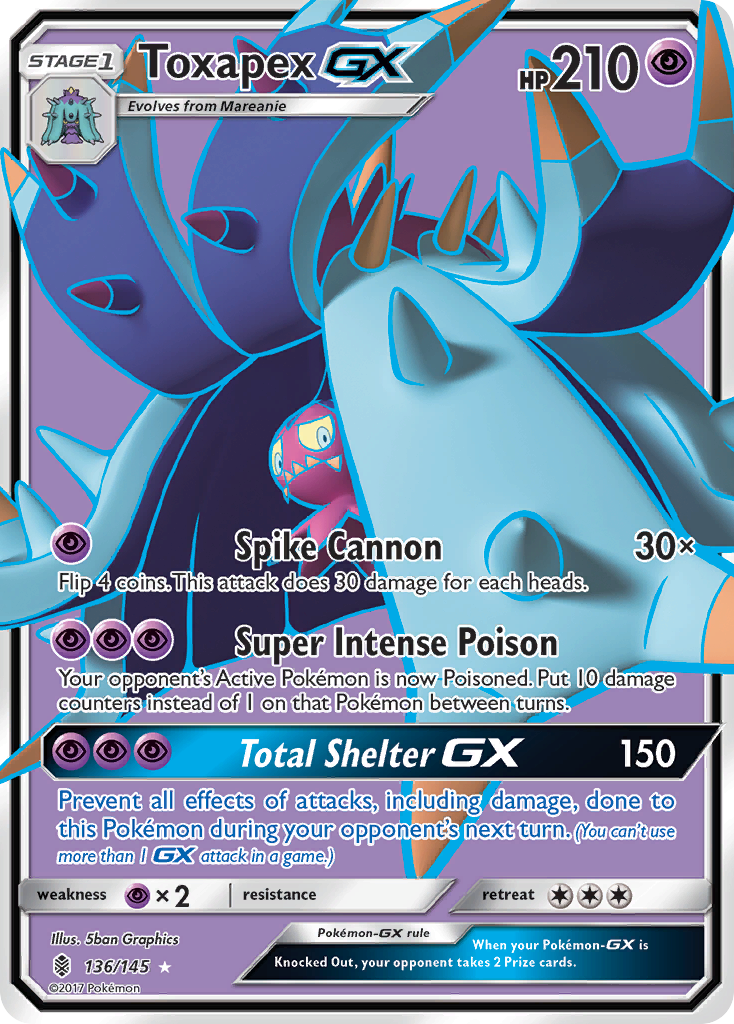 Toxapex GX (136/145) [Sun & Moon: Guardians Rising] | Dumpster Cat Games