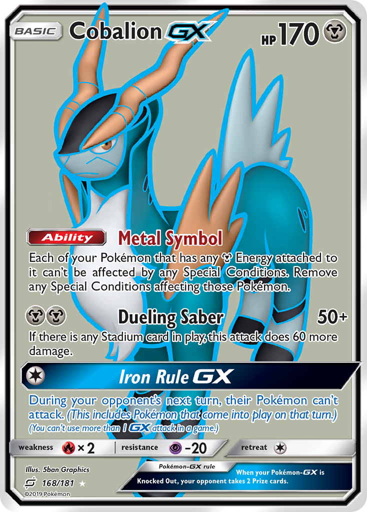 Cobalion GX (168/181) [Sun & Moon: Team Up] | Dumpster Cat Games