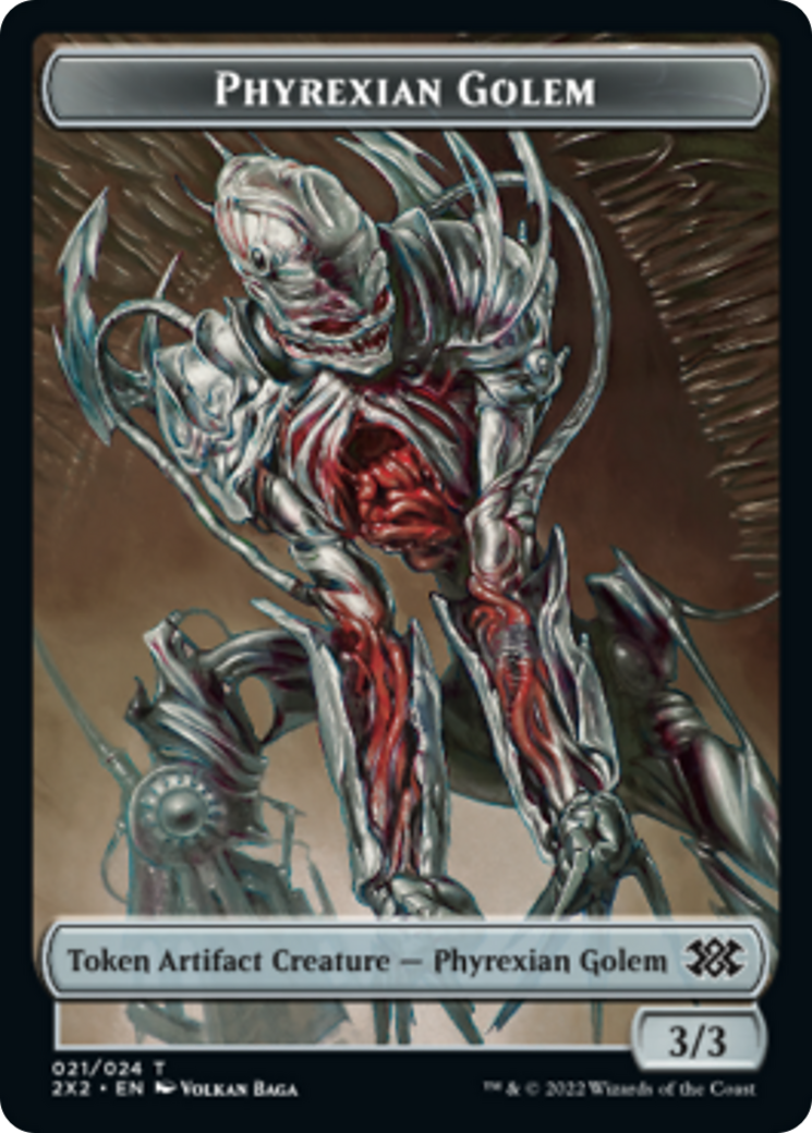 Zombie // Phyrexian Golem Double-sided Token [Double Masters 2022 Tokens] | Dumpster Cat Games