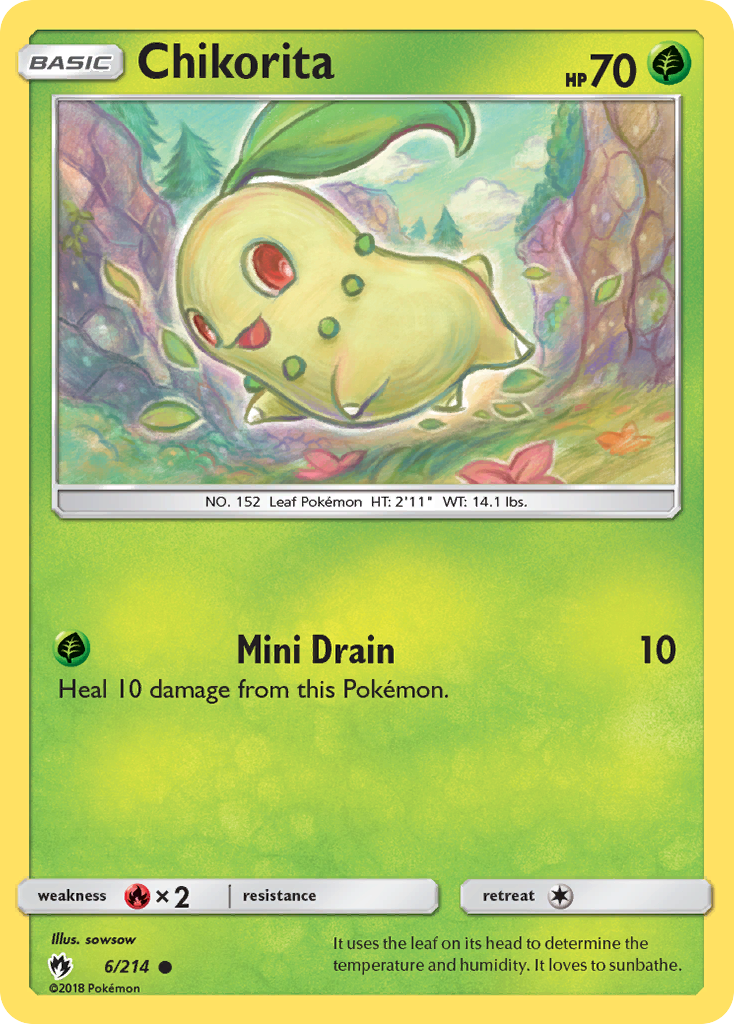 Chikorita (6/214) [Sun & Moon: Lost Thunder] | Dumpster Cat Games