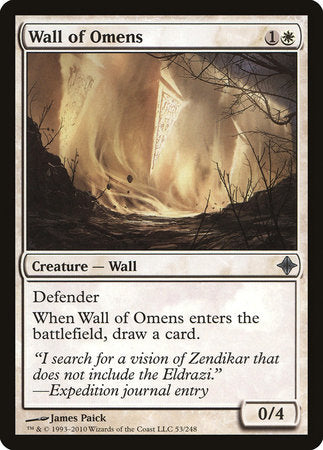 Wall of Omens [Rise of the Eldrazi] | Dumpster Cat Games