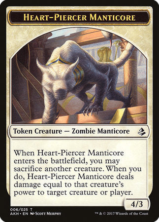 Heart-Piercer Manticore Token [Amonkhet Tokens] | Dumpster Cat Games