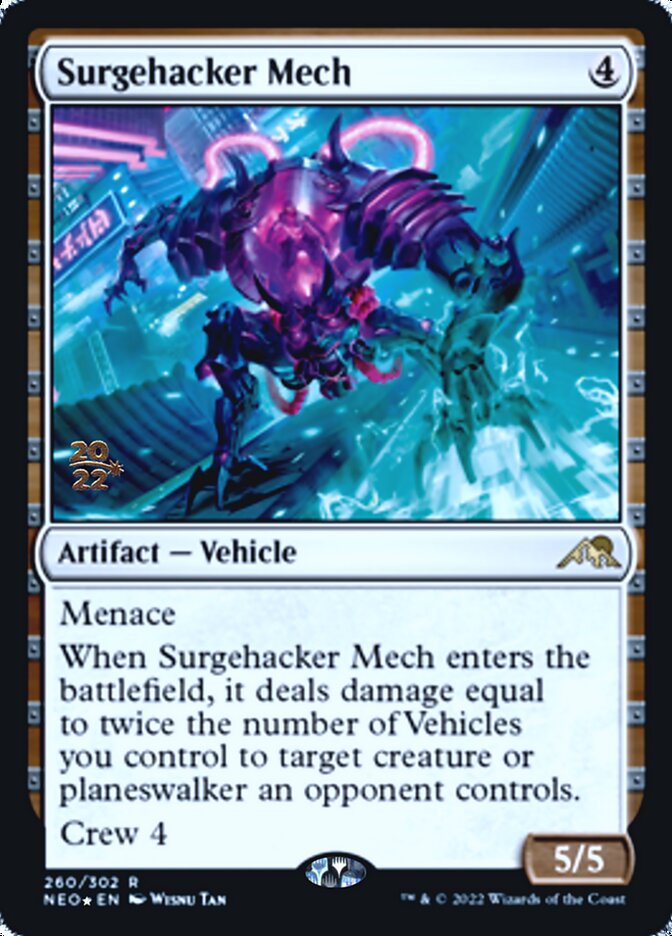 Surgehacker Mech [Kamigawa: Neon Dynasty Prerelease Promos] | Dumpster Cat Games