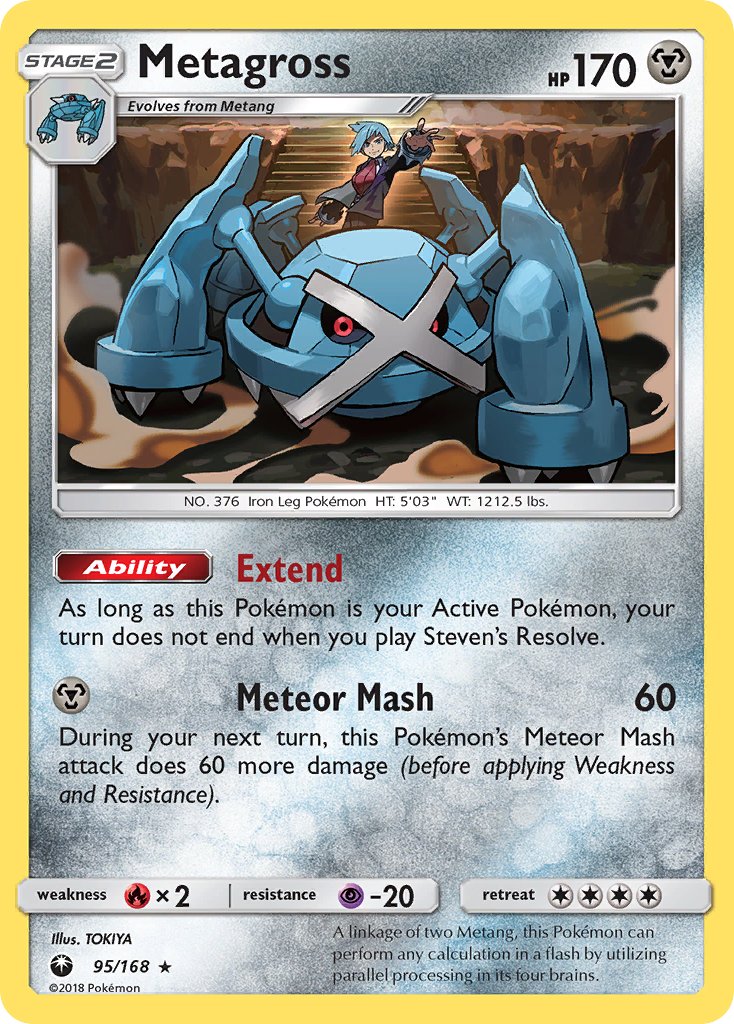 Metagross (95/168) (Prerelease Kit Exclusive) (Theme Deck Exclusive) [Sun & Moon: Celestial Storm] | Dumpster Cat Games