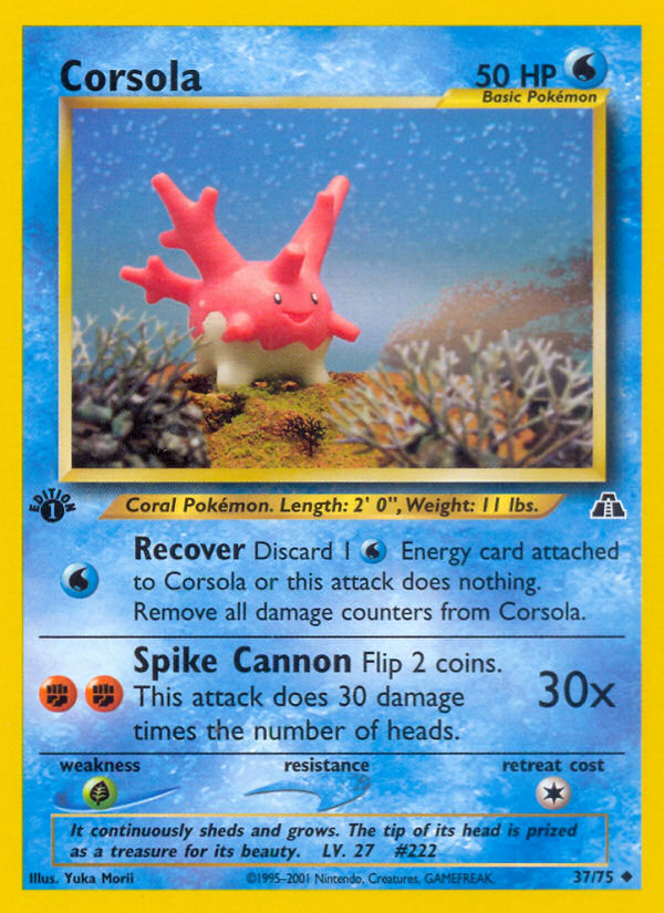 Corsola (37/75) [Neo Discovery 1st Edition] | Dumpster Cat Games