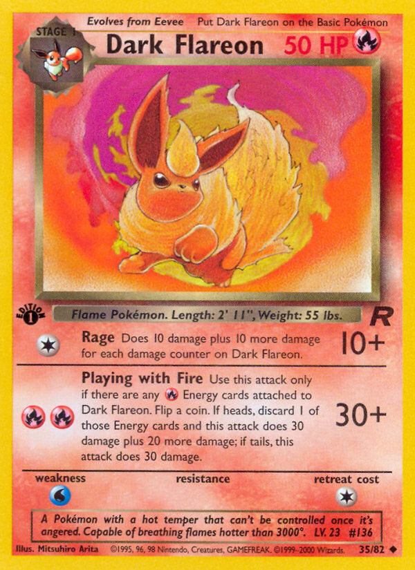 Dark Flareon (35/82) [Team Rocket 1st Edition] | Dumpster Cat Games