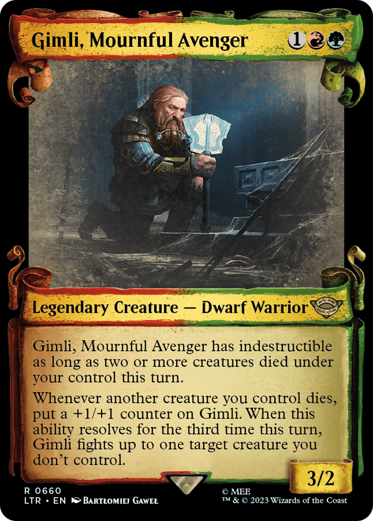 Gimli, Mournful Avenger [The Lord of the Rings: Tales of Middle-Earth Showcase Scrolls] | Dumpster Cat Games