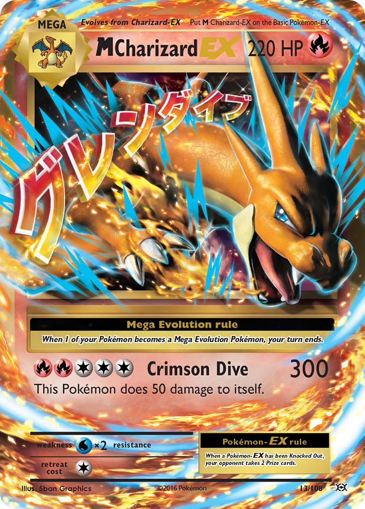 M Charizard EX (13/108) [XY: Evolutions] | Dumpster Cat Games