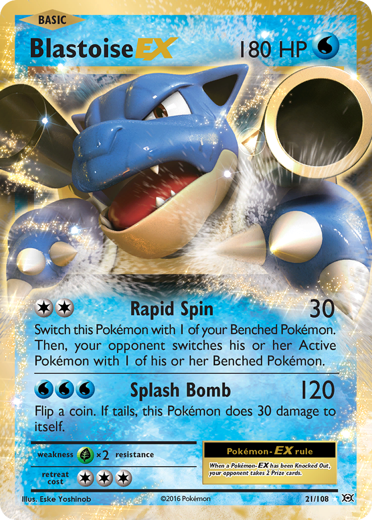 Blastoise EX (21/108) [XY: Evolutions] | Dumpster Cat Games