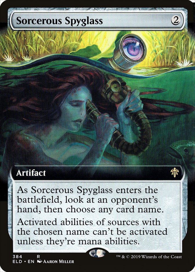 Sorcerous Spyglass (Extended Art) [Throne of Eldraine] | Dumpster Cat Games