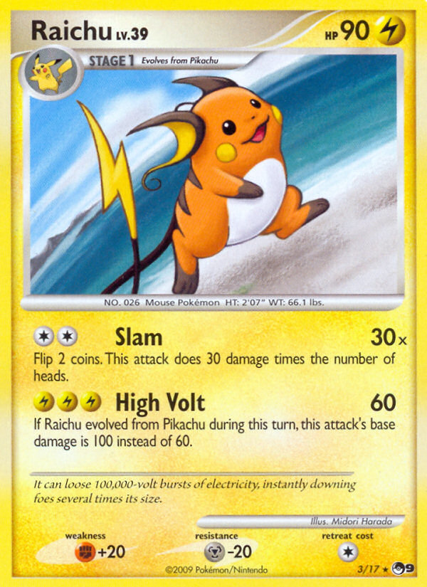 Raichu (3/17) [POP Series 9] | Dumpster Cat Games