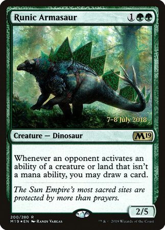 Runic Armasaur [Core Set 2019 Promos] | Dumpster Cat Games