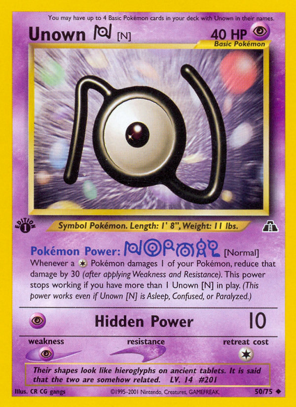 Unown [N] (50/75) [Neo Discovery 1st Edition] | Dumpster Cat Games