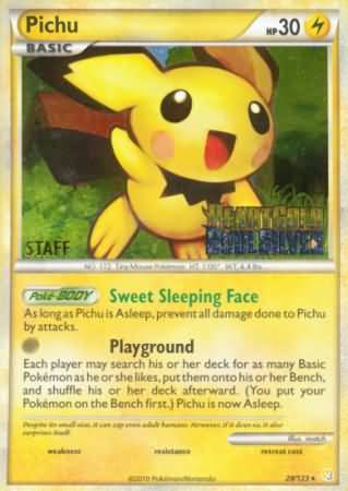 Pichu (28/123) (Staff Prerelease Promo) [Nintendo: Black Star Promos] | Dumpster Cat Games